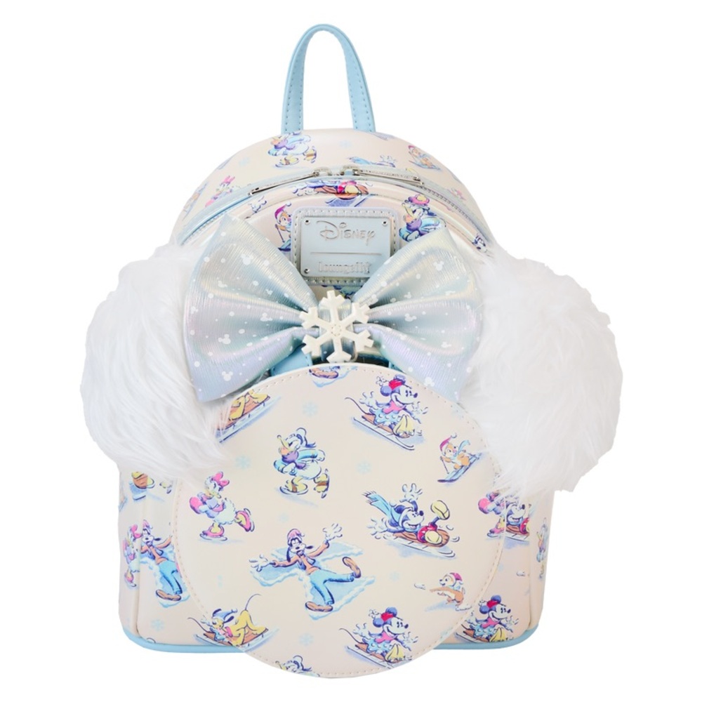 Disney World Loungefly Winter‎ Wonderland Backpack Matching Mickey Mouse Ears